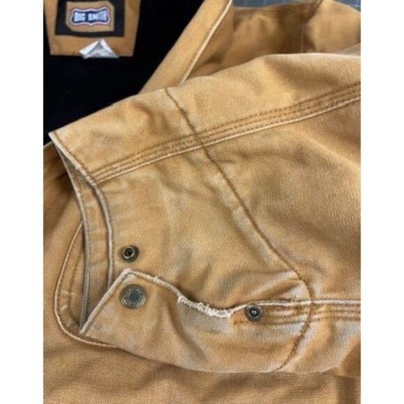 Big Smith Men's L/XL Insulated Chore/Work Coat Brass Zipper Tan Canvas Durable O - Picture 6 of 8